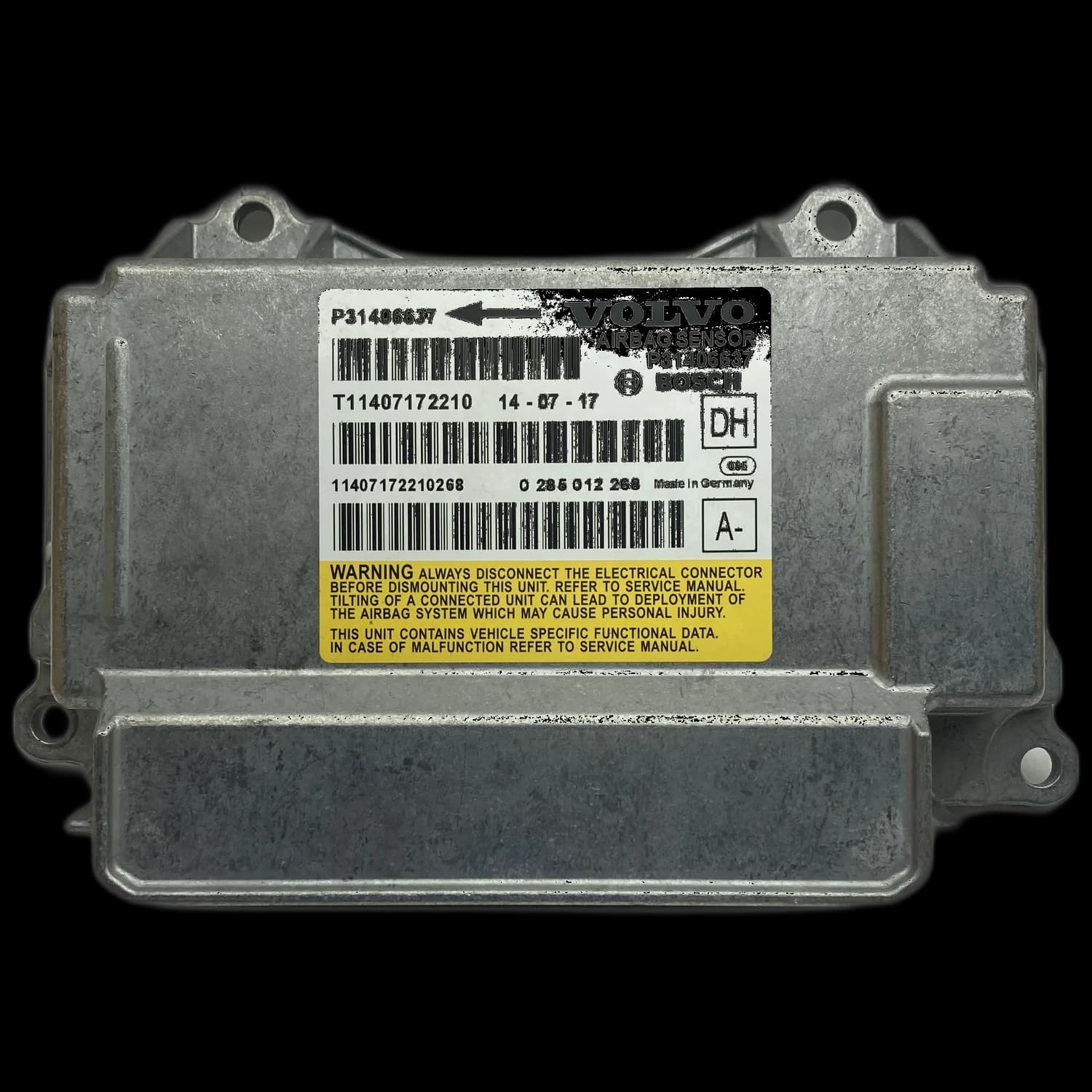 Sterownik poduszek powietrznych P 31406637, Etykieta