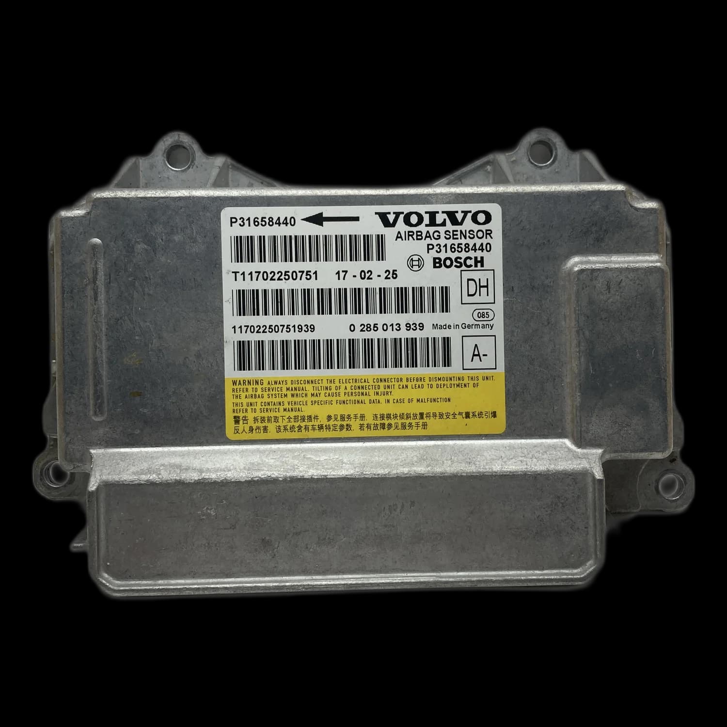Sterownik poduszek powietrznych P31658440, Etykieta